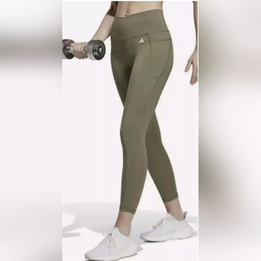 Adidas Optime 7/8 High Waisted Capri Leggings With Stash Pocket Size XS
